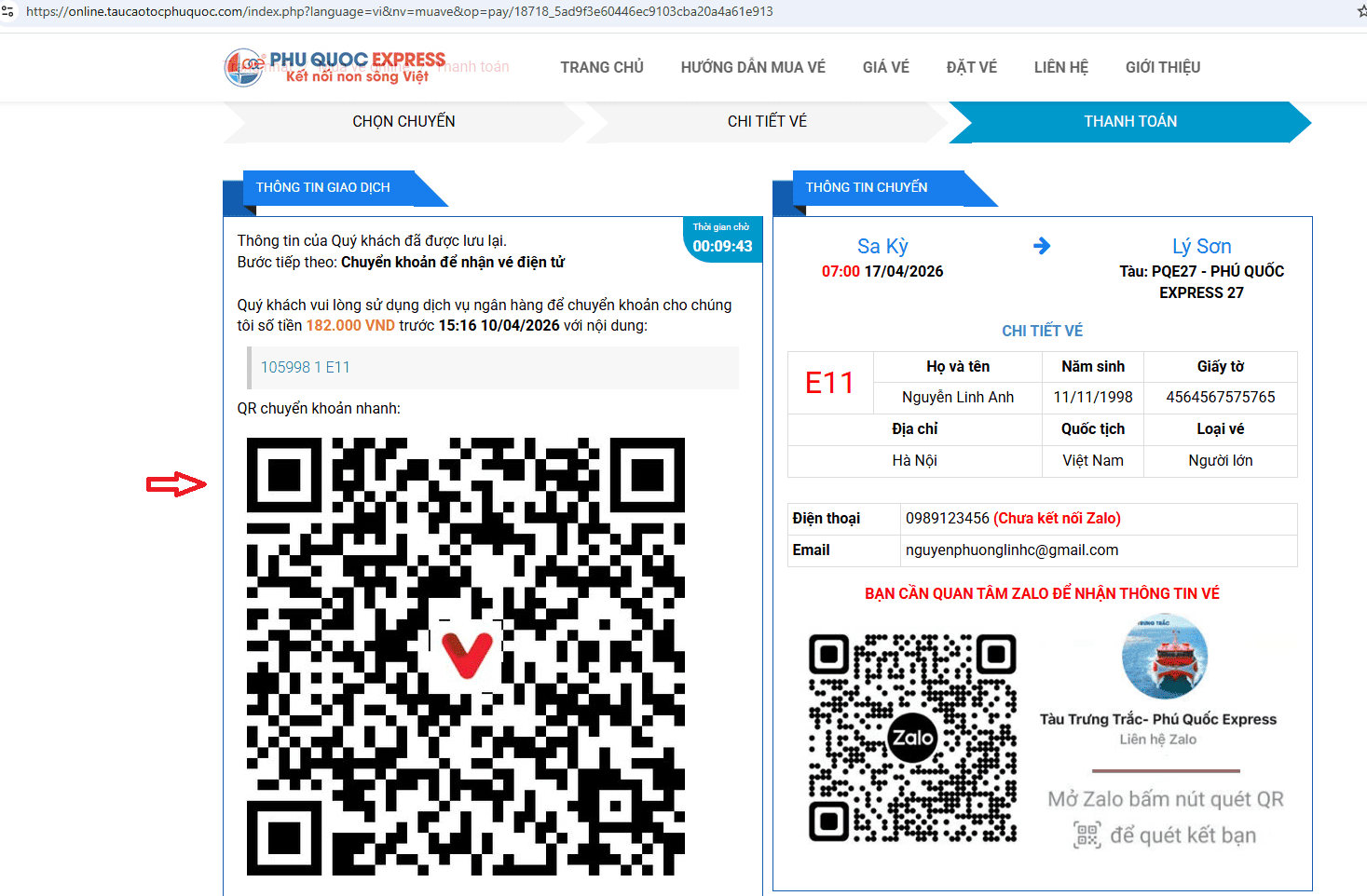 Đặt vé tàu Sa Kỳ - Lý Sơn